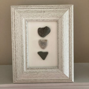 framed heart rocks on matte