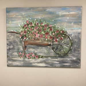 Acrylic painting, flowers, home decor